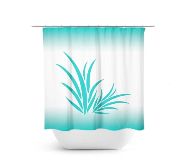 Aqua Blue Beach Shower Curtain, Coral Reef Tropical Shower Curtain For Under The Sea Bathroom Decor