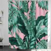 Banana Leaves Shower Curtain, Botanical Tropical Rainforest Palm Monstera Plant Fabric Bathroom Curtain, Home Bath Decor Accessories