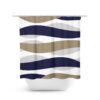 Blue Beige Gray Shower Curtain, Abstract Shower Curtain, Abstract Ribbon Blue Bathroom Decor, Abstract Wave Shower Curtain