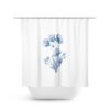 Blue Flowers Shower Curtain, Farmhouse Bathroom Decor, Flower Bath Curtain