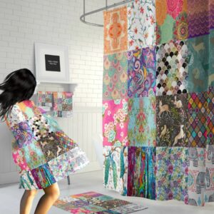 Boho Chic Shower Curtain, Bath Mat, Bath Towels for Bathroom