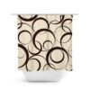 Brown Shower Curtain, Geometric Bath Curtain, Brown And Beige Bathroom Decor, Fabric Shower Curtain, Swirl Bathroom