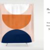 Burnt Orange Geometric Boho Shower Curtain, Bath Decor Ideas, Housewarming Gift