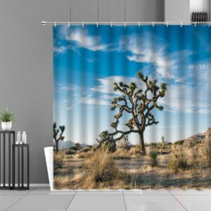 Cactus In The Desert Shower Curtain, Cacti Flora Botanical Plant Joshua Tree National Park Nature, Home Bath Room Decor Friend