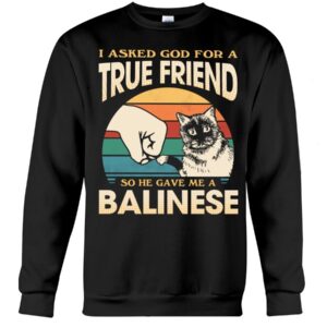 Cats Shirt - I Aksed God For A True Friend So He Gave Me A Balinese
