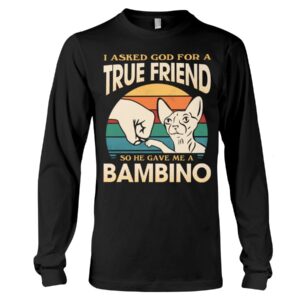 Cats Shirt - I Aksed God For A True Friend So He Gave Me A Bambino