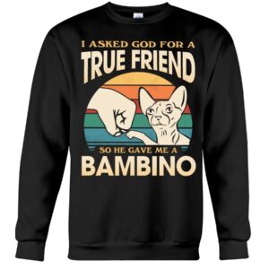 Cats Shirt - I Aksed God For A True Friend So He Gave Me A Bambino