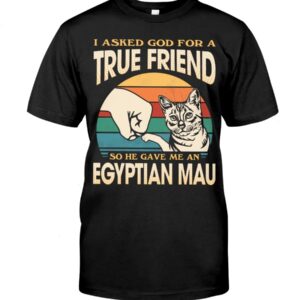 Cats Shirt - I Aksed God For A True Friend So He Gave Me A Egyptian Mau