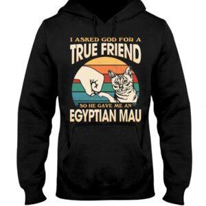 Cats Shirt - I Aksed God For A True Friend So He Gave Me A Egyptian Mau
