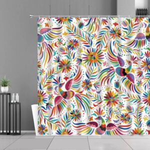 Colorful Bird In The Garden Shower Curtain, Beautiful Peacock Fabric Bathroom Curtain, Home Bath Decor Accessories