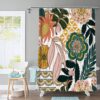 Colorful Floral Boho Shower Curtain, Bohemian Chic Design