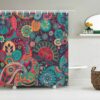 Colorful Floral Boho Shower Curtain, Bohemian Chic Flower Design