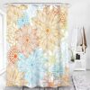 Colorful Floral Shower Curtain, Bohemian Boho Design
