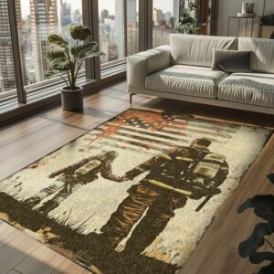 Creating Memories: Custom Firefighter Area Rug for Family Moments, Firefighter Rugs for Living Room Bedroom, Firefighter Rectangular Rugs Full Size FR120