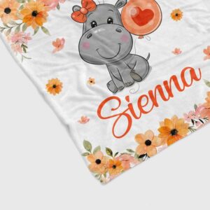 Custom Baby Blanket - Personalized Hippo Quilt Bedding Set