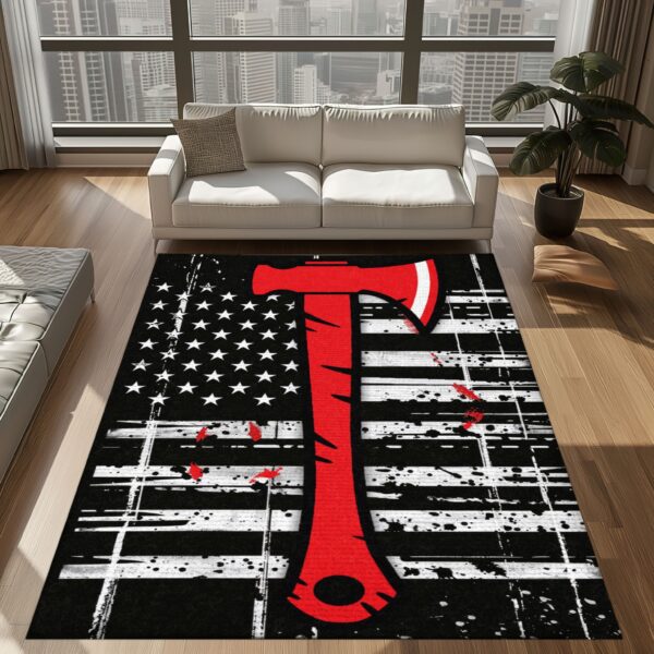 Custom Firefighter Area Rug: Embrace Heroic Decor Themes, Firefighter Rugs for Living Room Bedroom, Firefighter Rectangular Rugs Full Size FR123
