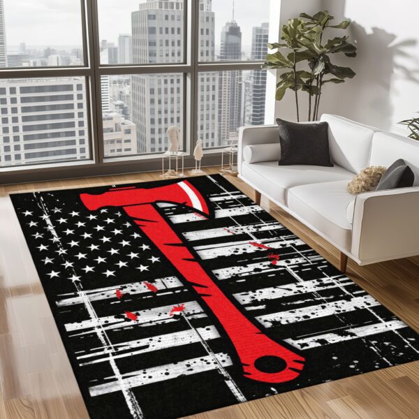 Custom Firefighter Area Rug: Embrace Heroic Decor Themes, Firefighter Rugs for Living Room Bedroom, Firefighter Rectangular Rugs Full Size FR123
