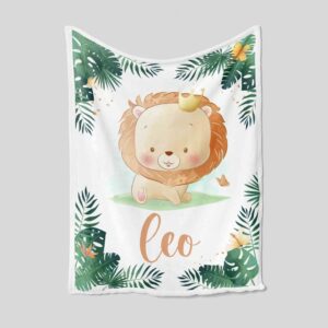 Custom Name Quilt Blanket - Personalized Lion Bedding Set