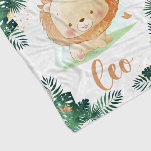 Custom Name Quilt Blanket - Personalized Lion Bedding Set