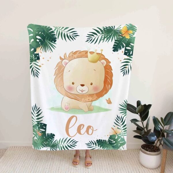 Custom Name Quilt Blanket - Personalized Lion Bedding Set