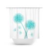 Dandelion Shower Curtain, Farmhouse Bathroom Decor, Flower Bath Curtain, Aqua Bathroom, Aqua Shower Curtain, Dandelion Bathroom