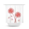 Dandelion Shower Curtain, Farmhouse Bathroom Decor, Red Dandelion Bath Curtain, Red Shower, Dandelion Bathroom