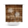 Dandelion Shower Curtain, Rustic Bathroom Decor, Rustic Bath Curtain, Farmhouse Bathroom, Brown And Beige Bath, Brown Bath Curtain