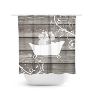 Farmhouse Shower Curtain, Farmhouse Bathroom Decor, Rustic Bathroom, Farmhouse Bath Curtain, Fabric Bathtub Curtain, Shower Decor