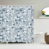 Fish White Blue Shower Curtain, Japanese Nordic Ocean Sea Fishes Underwater, Home Bath Decor