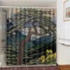 Giant Tree In The Mountain Shower Curtain, Valley Landscape Yellow Flower Green Leaves Decor