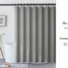 Grey Linen Texture Polyester Extra Thick Shower Curtain