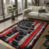 Home of the Brave: Firefighter Rectangular Rug for Living Room Bedroom, Firefighter Rugs for Living Room Bedroom, Firefighter Rectangular Rugs Full Size FR174