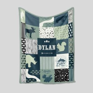 Hunting Camo Moose Quilt Bedding Set - Custom Woodland Baby Blanket