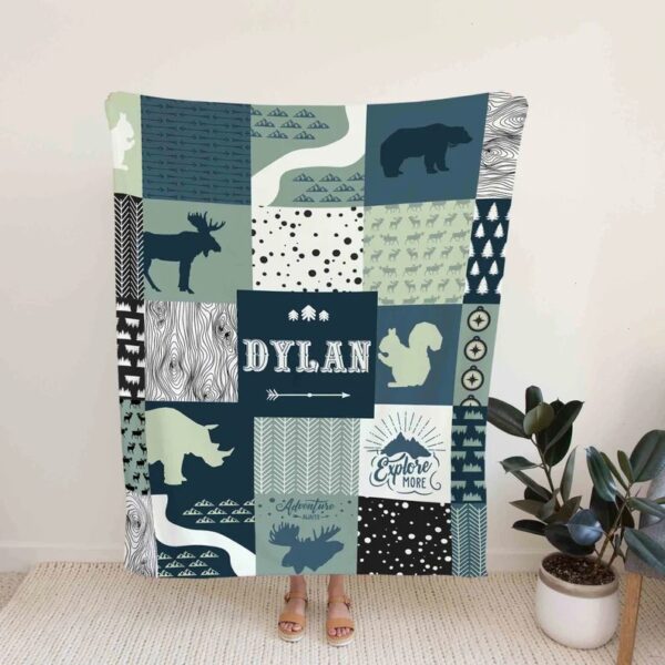 Hunting Camo Moose Quilt Bedding Set - Custom Woodland Baby Blanket