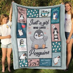 Just A Girl Who Love Penguins Blanket - Custom Quilt Bedding Set - Home Decoration, Great Gifts for Family