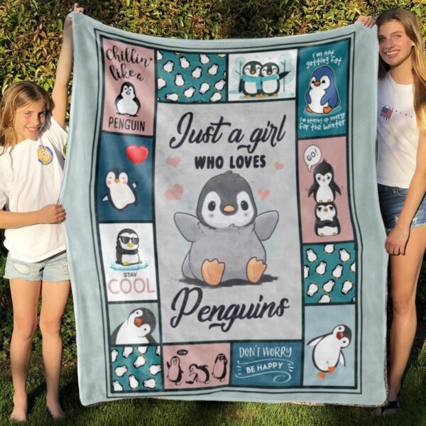 Just A Girl Who Love Penguins Blanket - Custom Quilt Bedding Set - Home Decoration, Great Gifts for Family