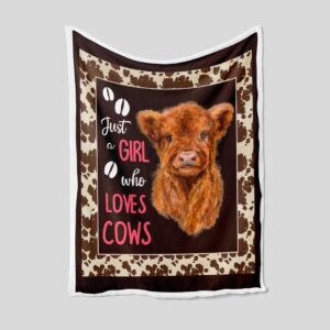 Just A Girl Who Loves Cows Blanket - Personalized Name Quilt Blanket - Home Decoration, Great Gifts for Family
