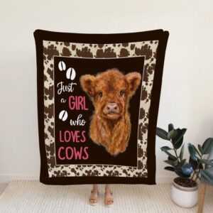 Just A Girl Who Loves Cows Blanket - Personalized Name Quilt Blanket - Home Decoration, Great Gifts for Family