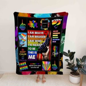 LGBT Pride Blanket - Personalized Name Quilt Blanket - Sofa Blanket, Great Gifts for Family