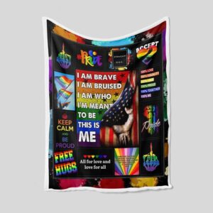 LGBT Pride Blanket - Personalized Name Quilt Blanket - Sofa Blanket, Great Gifts for Family