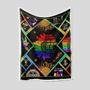 LGBT Sunflower Blanket - Personalized Name Quilt Blanket - Home Decoration, Great Gifts for Family