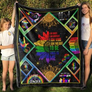 LGBT Sunflower Blanket - Personalized Name Quilt Blanket - Home Decoration, Great Gifts for Family