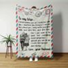 Letter For Wife Blanket - Personalized Name Quilt Blanket - Perfect for Bedroom Decor, Great Gifts for Family