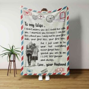 Letter For Wife Blanket - Personalized Name Quilt Blanket - Perfect for Bedroom Decor, Great Gifts for Family