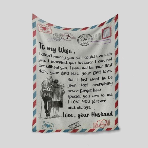 Letter For Wife Blanket - Personalized Name Quilt Blanket - Perfect for Bedroom Decor, Great Gifts for Family