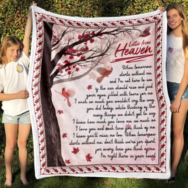 Letter From Heaven Blanket - Personalized Name Quilt Blanket Bedding Set - Great Gifts for Family and Home Decoration