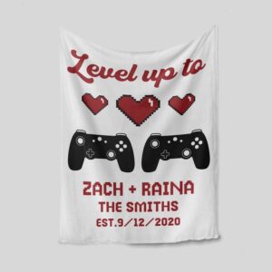 Level Up To Heart Blanket - Custom Gamer Quilt Bedding Set - Sofa Blanket, Great Gifts for Family
