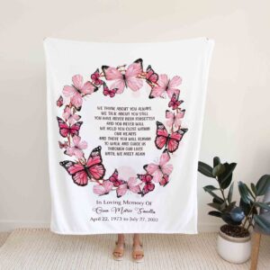 Loving Memory Blanket - Personalized Name Quilt Blanket - Home Decoration, Great Gifts for Family