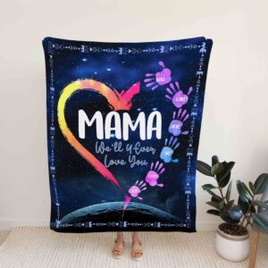 MAMA Blanket - Personalized Name Quilt Blanket Bedding Set - Great Gifts for Family and Home Decoration