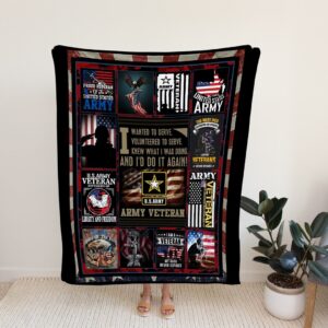 Military Blanket - Veteran Personalized Name Quilt Blanket - Great Gifts for Family and Home Decoration